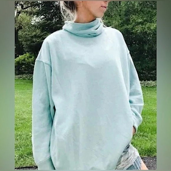 aerie Tops - AERI S Cozy Mock Neck cotton blend woman blue sweatshirt cozy comfort casual